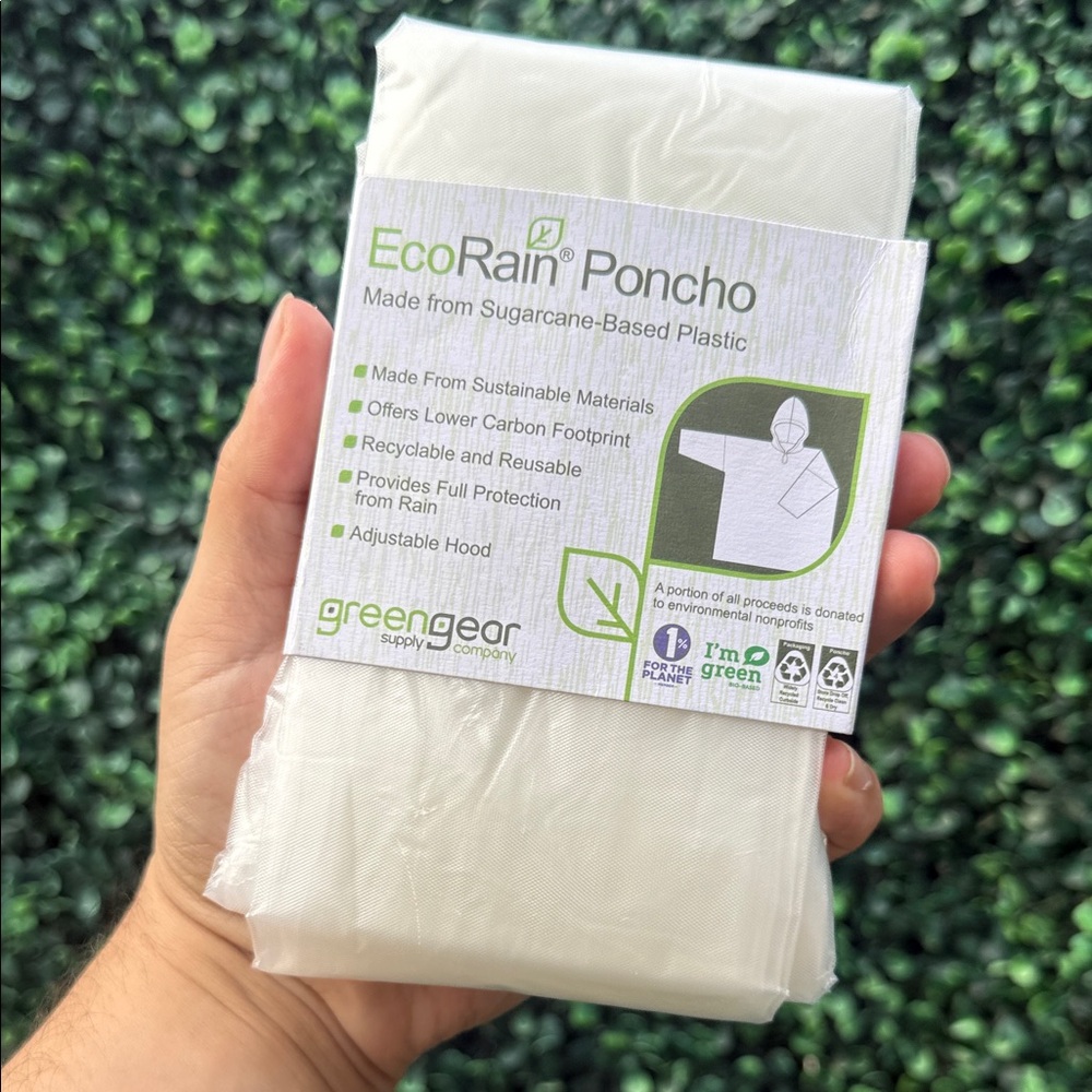 EcoRain Poncho - White/Clear Unisex